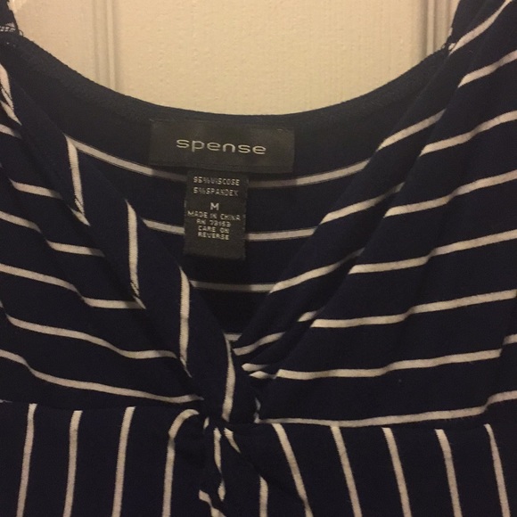 SPENSE NAVY & WHITE STRIPED DRESS - Picture 2 of 5